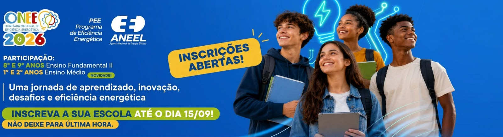 Inscrições para a Olimpíada Nacional de Eficiência Energética 2026 estão abertas; saiba como participar